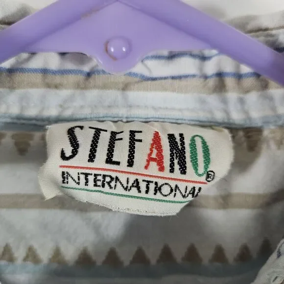 Vintage Stefano International Aztec Print LS Women M? Cotton 90's - Picture 4 of 4